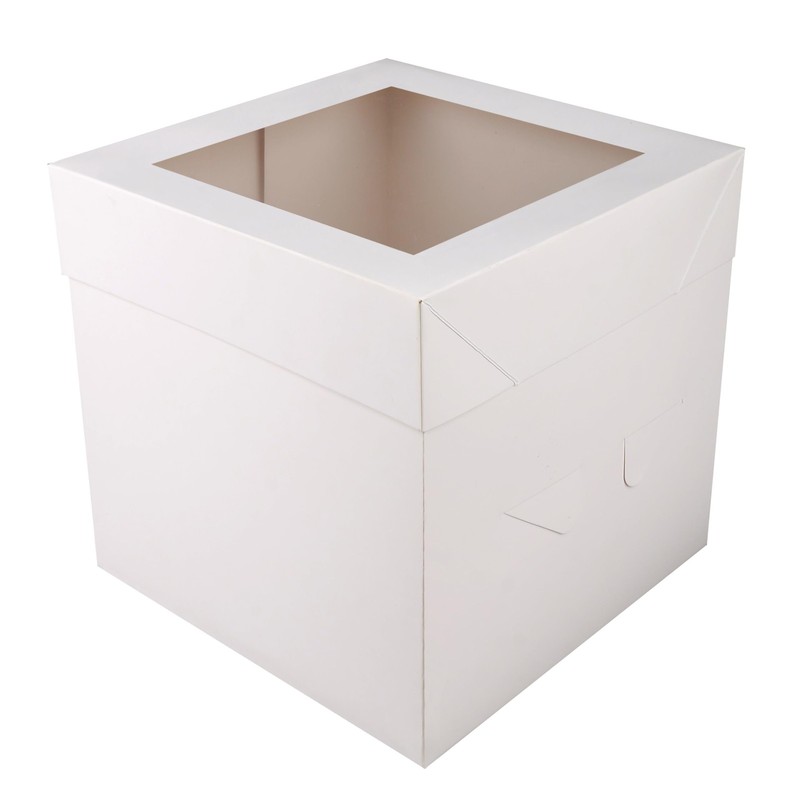 Cake Boxes 10x10x10 Inch 12 PCS Packaging Window Bakery Pastry Party White