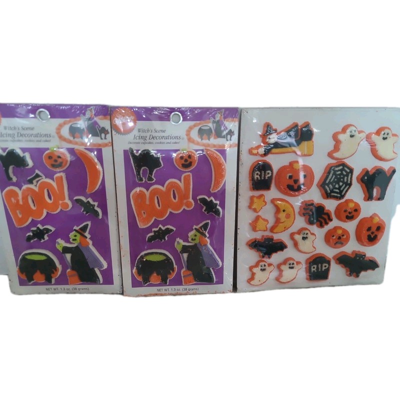 WILTON Halloween Cupcake Icing Decorations Lot
