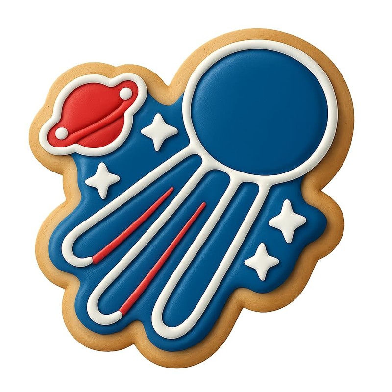 Meteor Shower Planets Cookie Cutter & Stamp, Fondant & Clay - 4x3.5 gallery