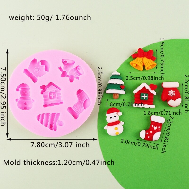 Christmas Santa Silicone Molds Fondant Cake Molds Homes Baking Making Supplies gallery