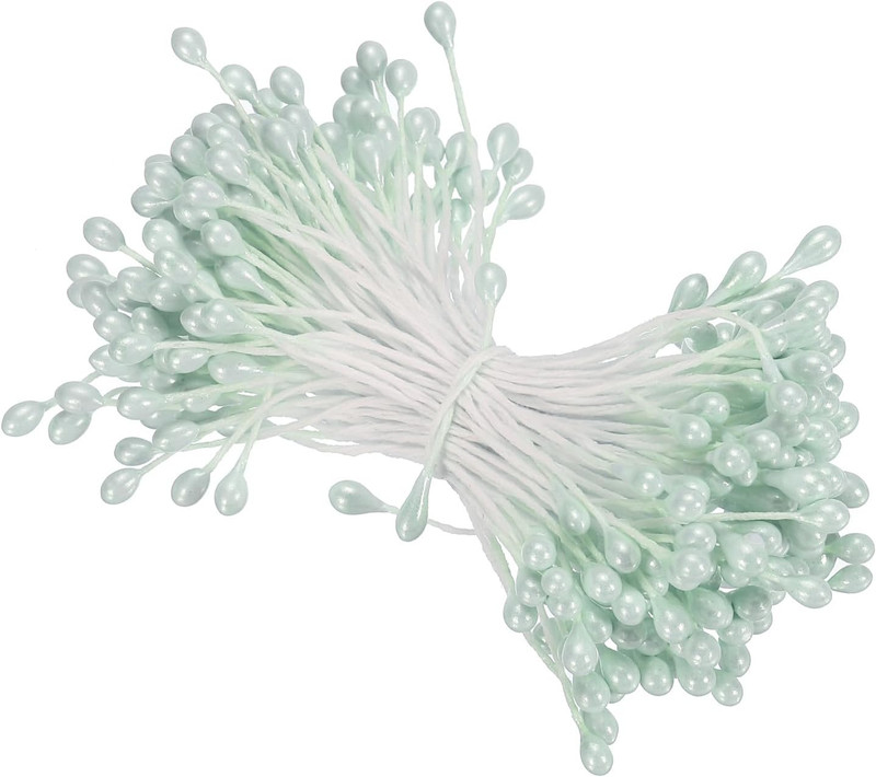 3Mm Double Heads Flower Stamen, 150 Pcs Artificial Pistil Matt Pearl Floral for