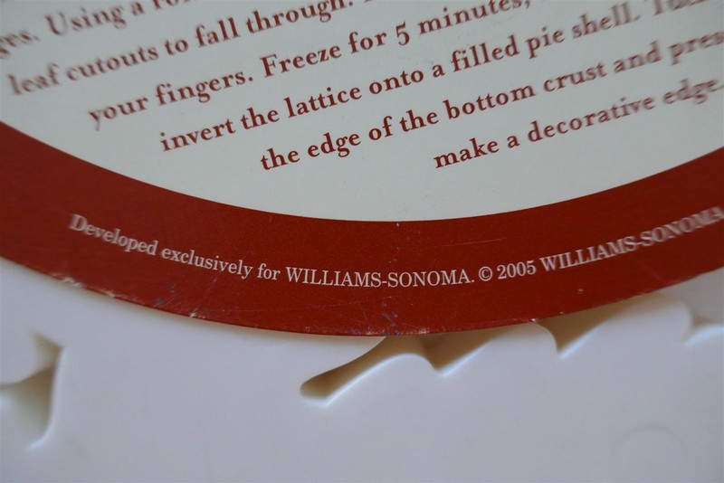 NWT Williams Sonoma Oak Leaf Lattice Pie Crust Linzertorte Cutter c2005 Holidays gallery