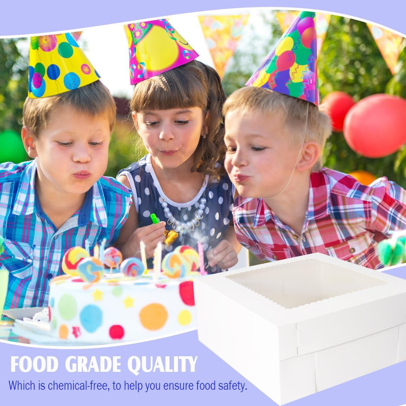 Cake Boxes with Window 14X14X6 Inch 10 Pack,Wedding Cake Boxes,Large Cake Carrie gallery