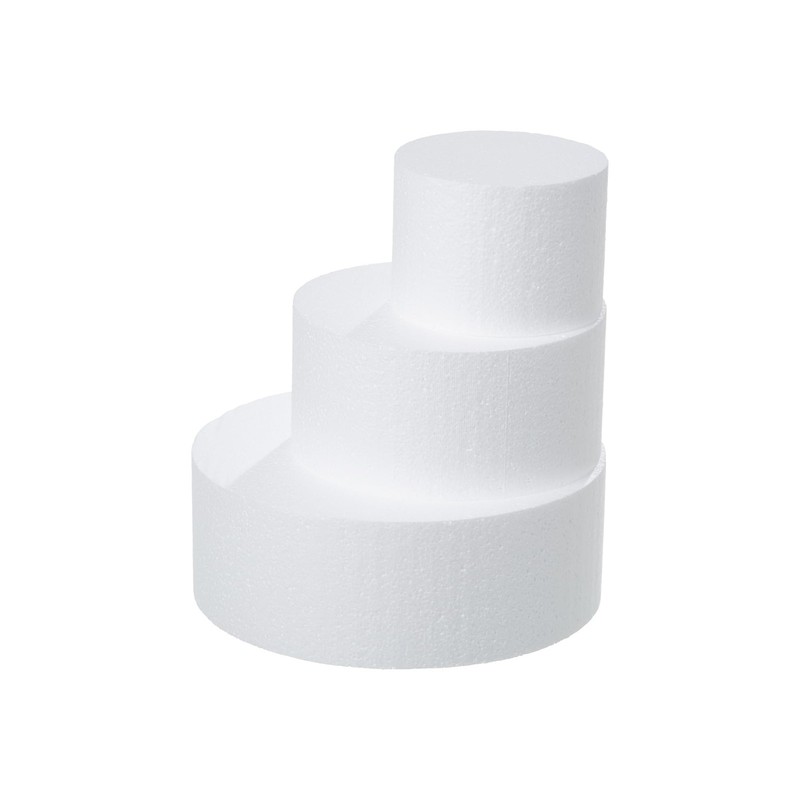 3 Tiers 4/6/8 Inch White Fake Round Foam Practice Cake Dummies Set 9 Inch gallery