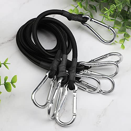 4 Inch Black Bungee Cords with Carabiner HooksPcs 24 inch 2 gallery