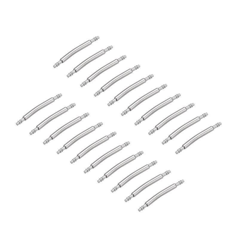 14mm Curved Spring Bar Pins 1.5mm Dia Stainless Steel Double Flanged 20pcs