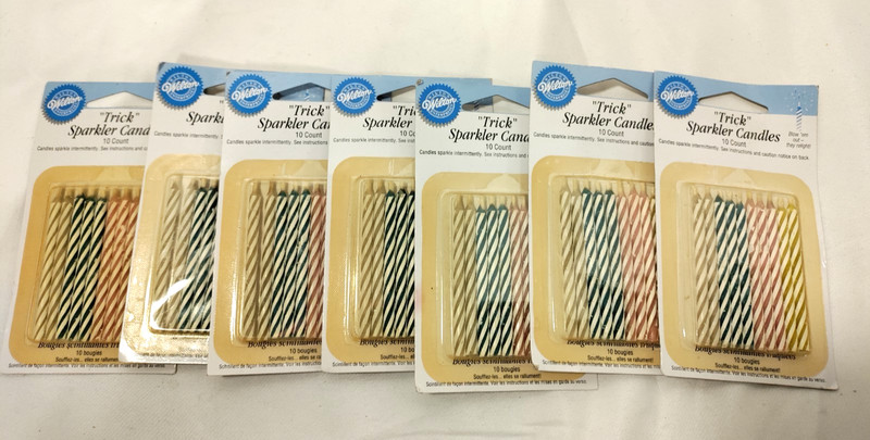 Lot of 17 Wilton Trick Sparler Candles Various Color Pack-10 Each-NEW gallery