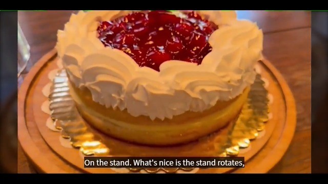 10.8'' Shatterproof Acrylic Cake Stand with Lid & 11.8'' Rotating Wood Base - Pe gallery
