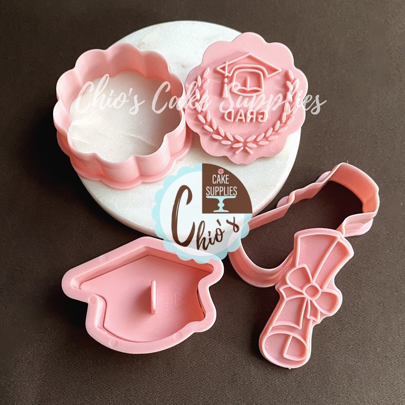 Graduation Themed Cookie Cutter With Embosser Stamp gallery