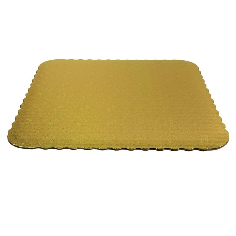 10 PCS GoldTop Scalloped Square Cake Board 3/32 Inch Thick 9x9 Inch Base gallery