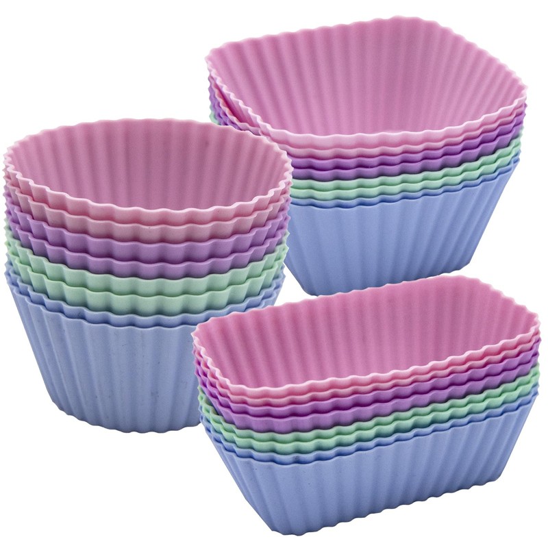 Silicone Cupcake Liners Lunch Dividers，Non-Stick Silicone Muffin Cups, Bento …
