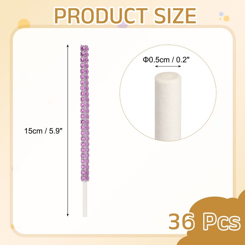36 Pcs Bling Cake Lollipop Sticks, Glitter Rhinestone Lollipop Sticks, Pink gallery