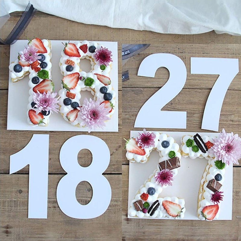 0-8 Number Cake Stencils Flat Plastic Templates Cutting Number Mold 16 Inch N... gallery