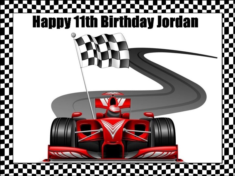 Racing Car Edible Wafer Cake & Cupcake Toppers | F1 Car Theme Cake Decorations gallery