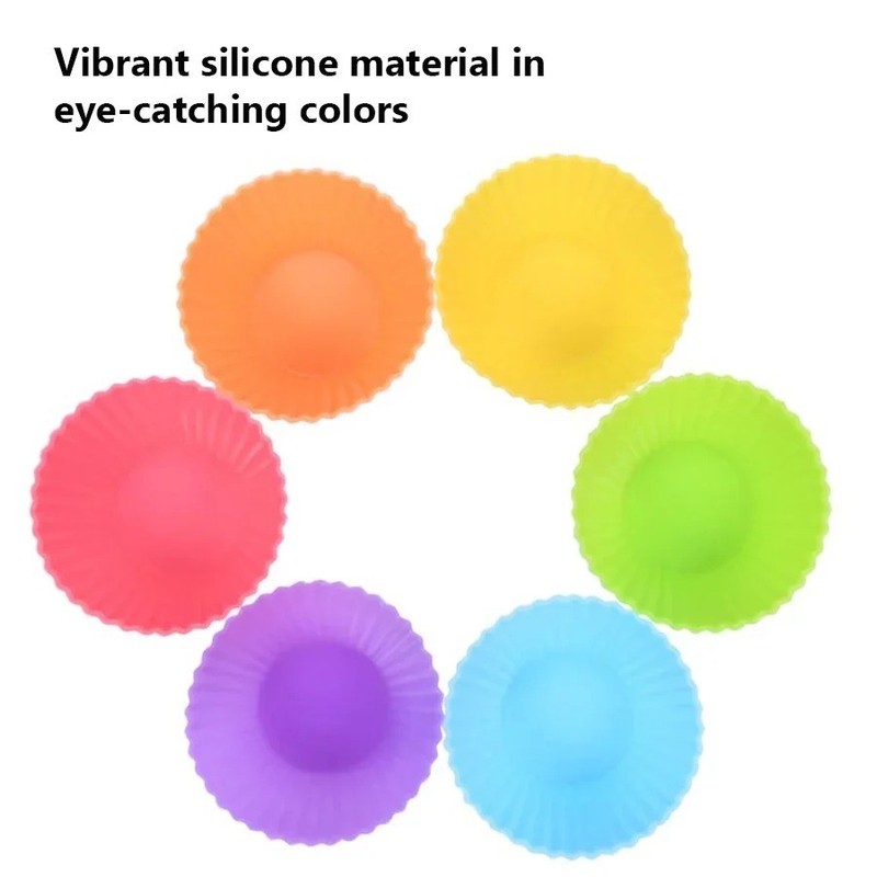 12 Silicone Cake & Muffin Cupcake Liners –Reusable Baking Cups & Chocolate Molds gallery