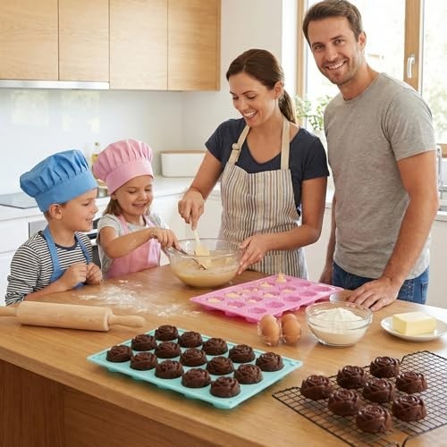4pcs Rose Silicone Molds, 15 Cavity Flower Cake & Candy Molds for Baking, Jello, gallery