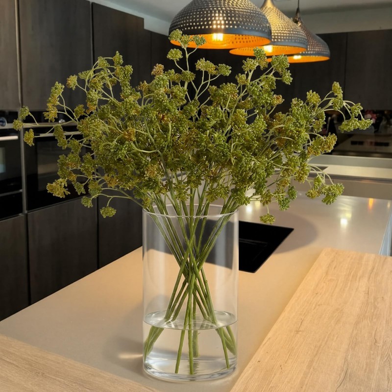 Thiccywoov 10 Pcs Green Faux Berry Stems for Vase, 16 Inch Artificial Greenery S gallery