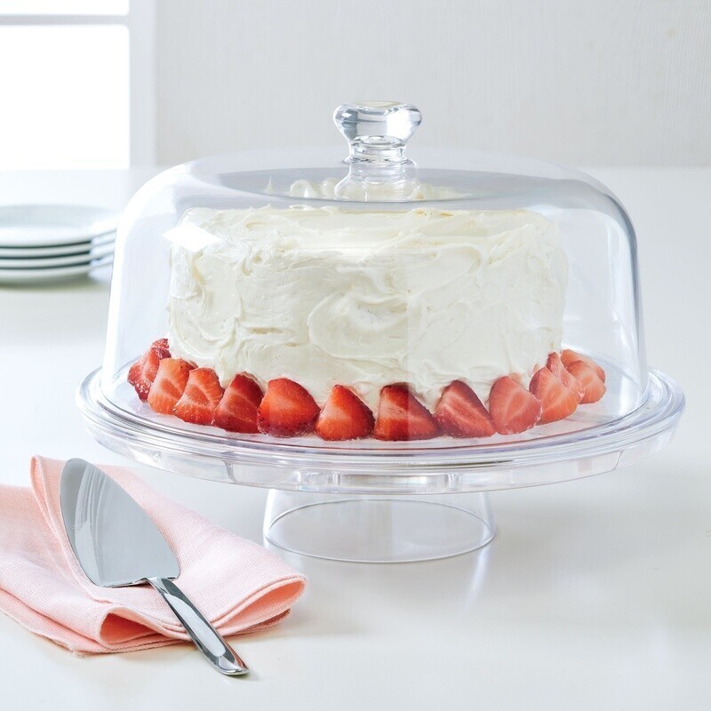 Acrylic 5 in 1 Cake Dome Multi-functional Serve Tray Chip Dip Punch Bowl New gallery