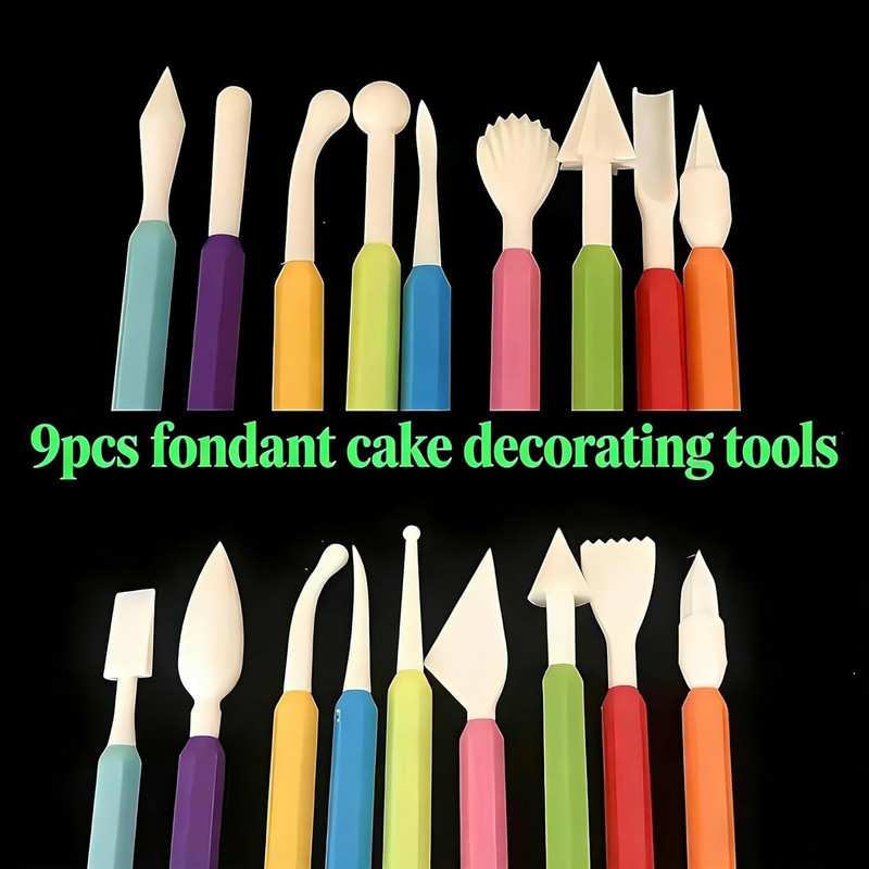 Fondant Sculpting Tools Set of 9 Plastic Cake Decorating Pens for Flower gallery