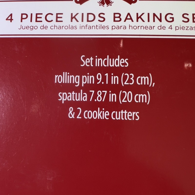 Holiday Time Kids Baking Set Rolling Pin Silicone Spatula 2 Cookie Cutters NIB gallery