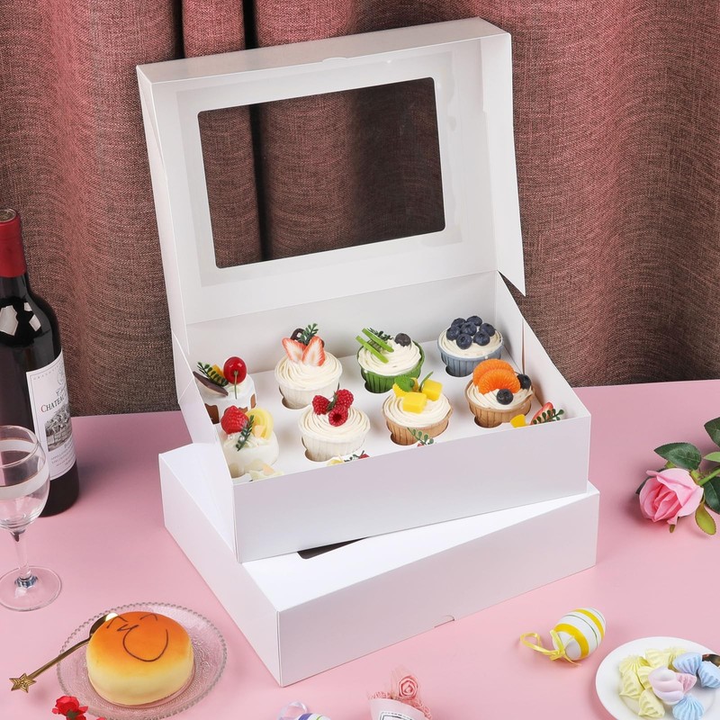 Cupcake Boxes 2 Pack Disposable Cupcake Containers Food Grade Cupcake Carrier 12 gallery