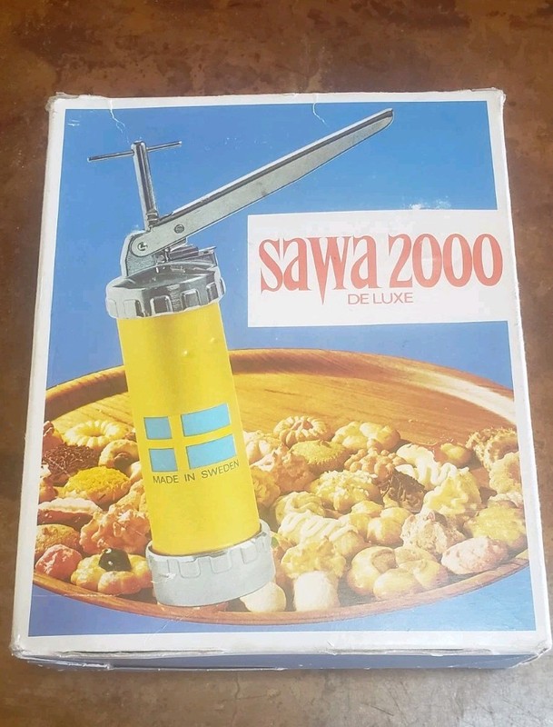 Vintage Sawa 2000 Deluxe Cookie Press Made In Sweden in Box