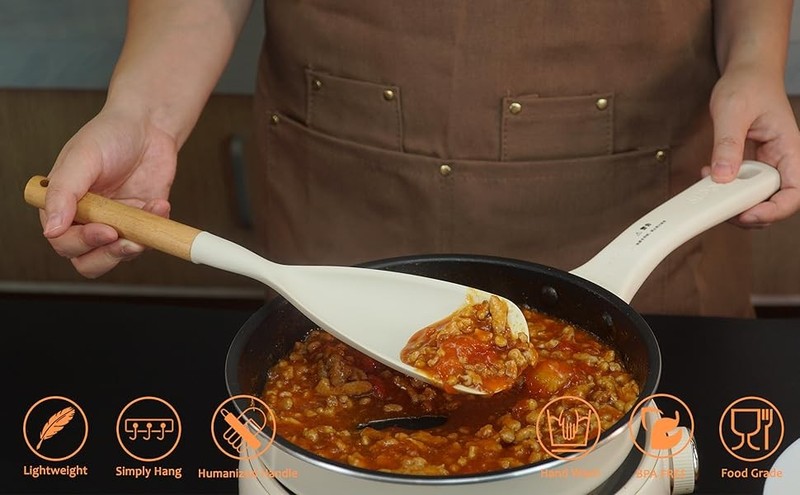 Silicone Cooking Spoon and Pasta Fork Set, 2 Pa Lar Spatula Spoons Set gallery