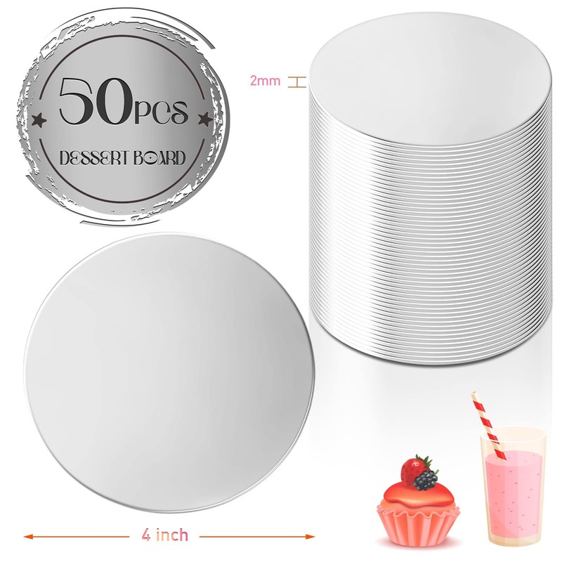 Cake Boards Round 4 Inch 50 Pieces Mini Pastry Circle Base Boards Disposable ... gallery