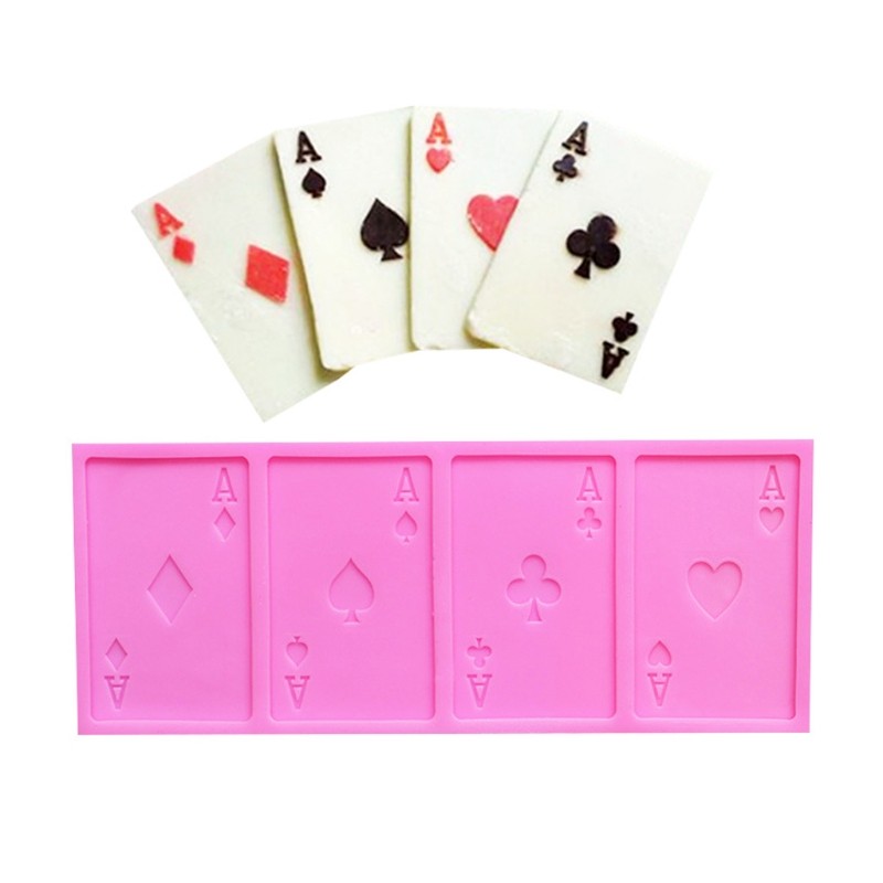 Cookie Cake Silicone Mold Playing Cards Chocolate Fondant DIY Mould gallery