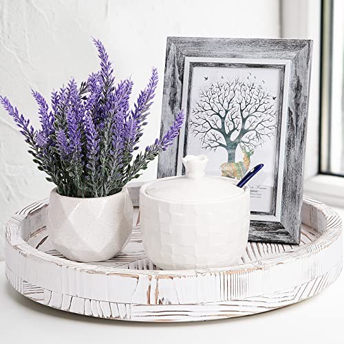 Rustic Farmhouse Wood Lazy Susan Turntable for Table, 12 Inch Farmhouse White gallery