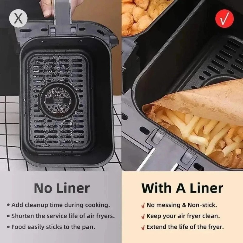 Disposable Air Fryer Paper Liners Non Stick Parchment Accessories gallery