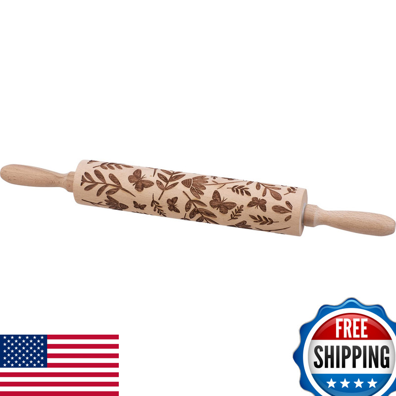 Primitives By Kathy Large Butterfly Rolling Pin 17 X 2 Diameter 114447