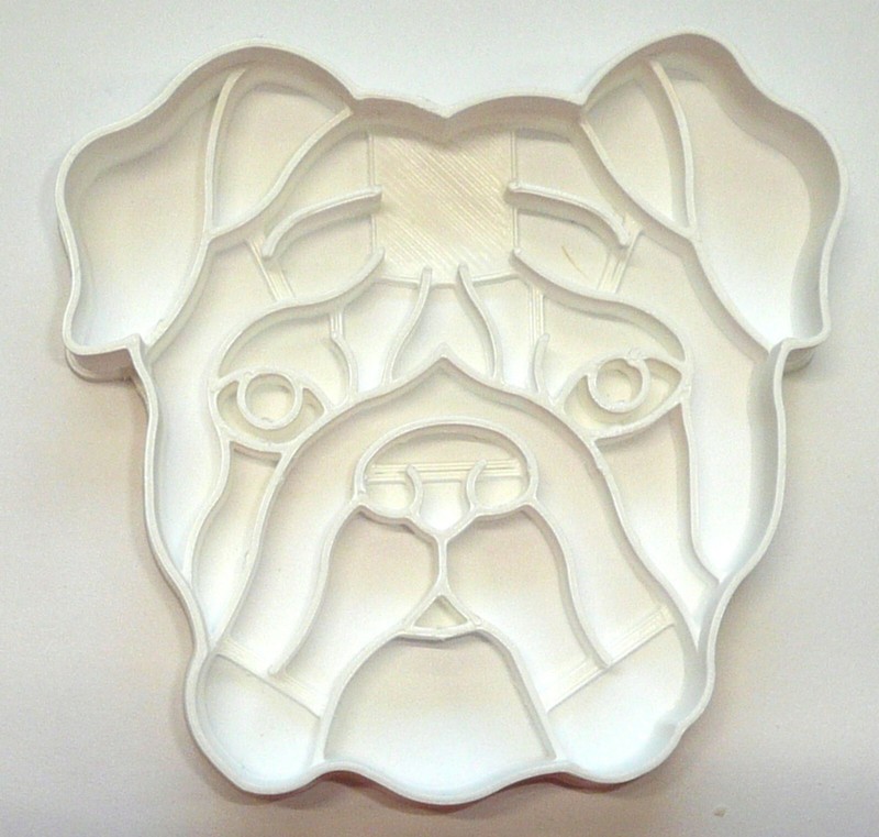 BULLDOG DOG FACE DETAILED MUSCULAR WRINKLED BREED COOKIE CUTTER USA PR3846