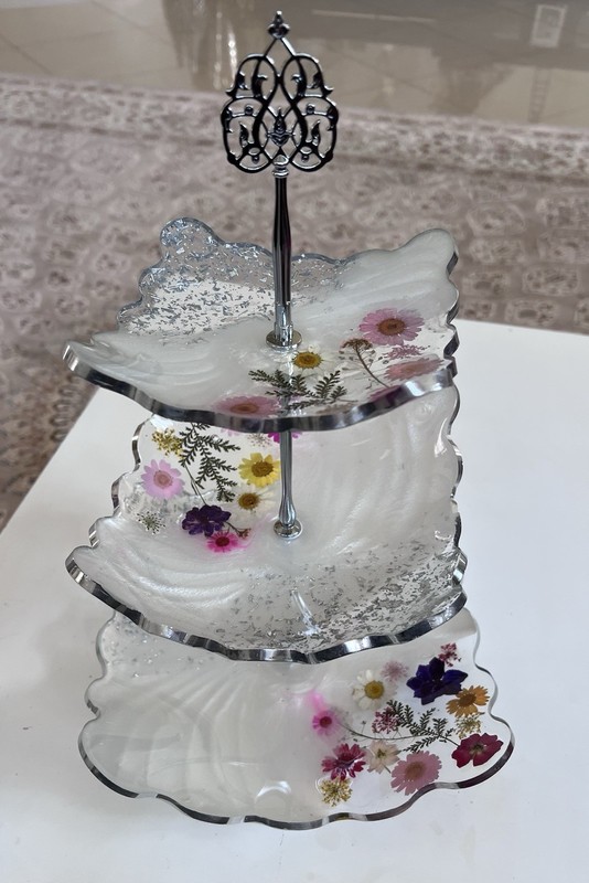 3 Tier Fine Bone China Handmade to color