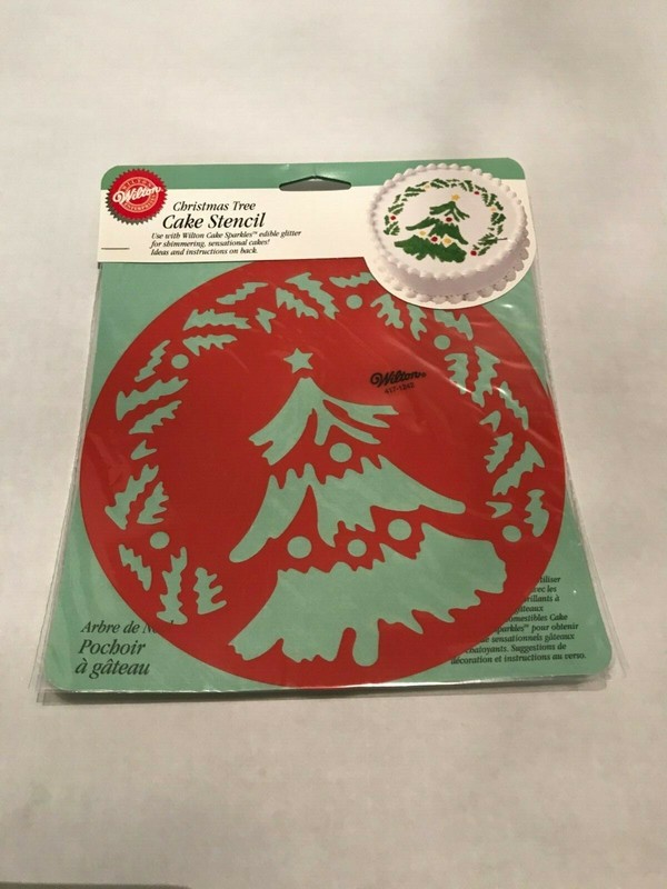 Wilton Cake Stencils For Decorating 3 Christmas Templates Tree Poinsettia Angel