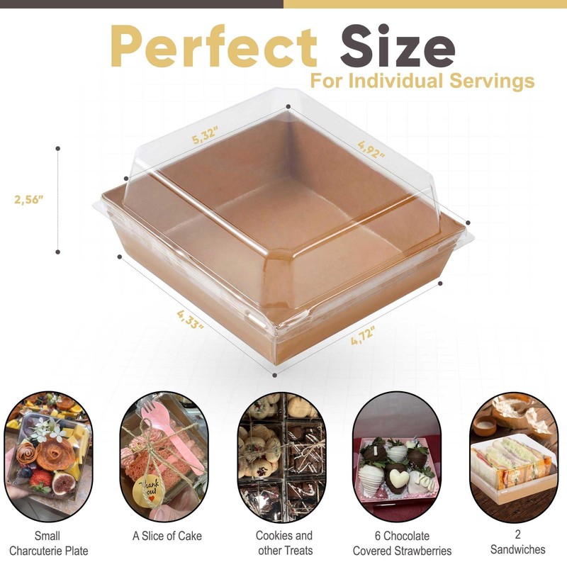 50 Pack Small Charcuterie Boxes with Clear Lids - To Go Paper Mini Charcuteri... gallery