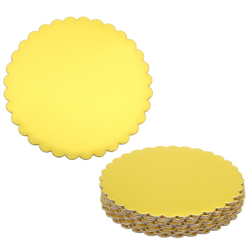 10 Pcs Cardboard Cake Rounds, 6 Inch Cake Board for Desserts, Gold