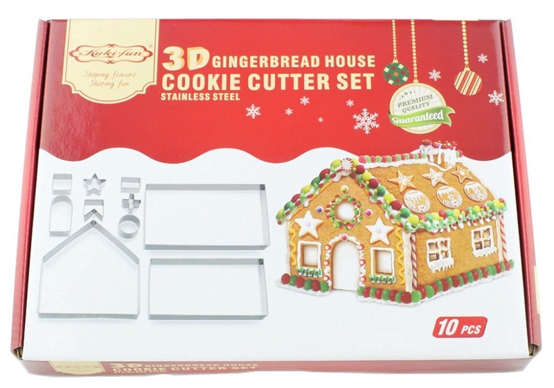 Gingerbread House Cookie Cutter Set Reuseable Christmas Baking Biscuit Cutters gallery