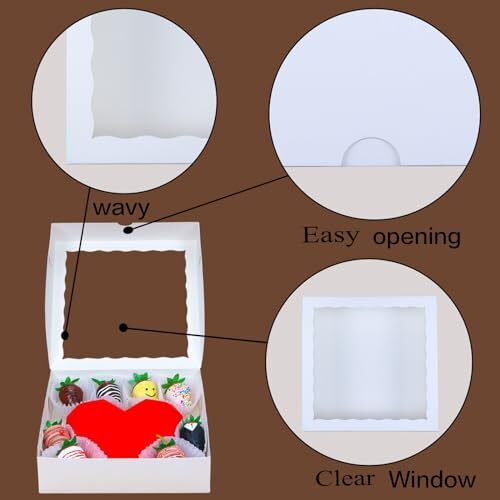 14pcs 9x9x2.5 Inches Bakery Boxes with Window Pie Boxes Breakable Heart Boxes... gallery