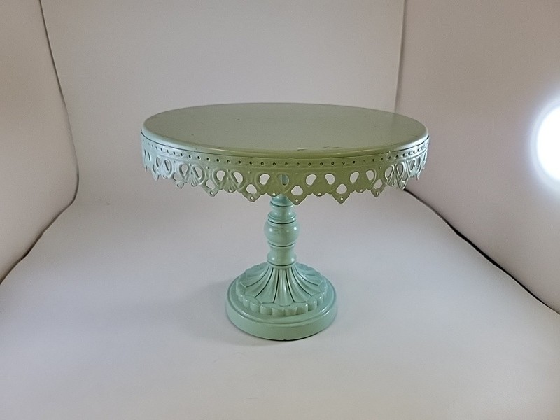 Mint Green Cake Stand Pedestal Platter Server 12 Height and 12 Wide