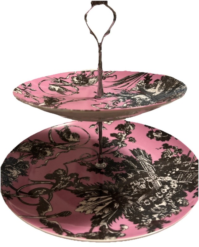 2 TIER DECORATIVE CAKE PLATE BY ROSANNA