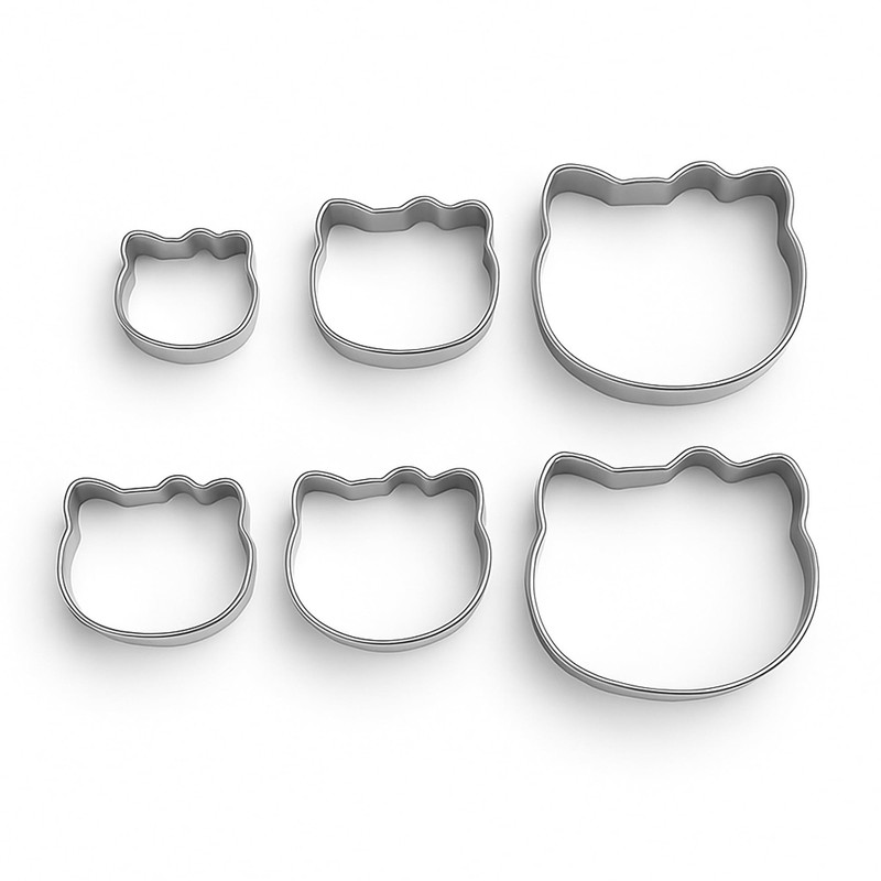 Stainless Steel Hello Kitty Cookie Cutters 1-3/8, 1-3/4, 2-1/8, 2-5/8, 2-7/8 ...
