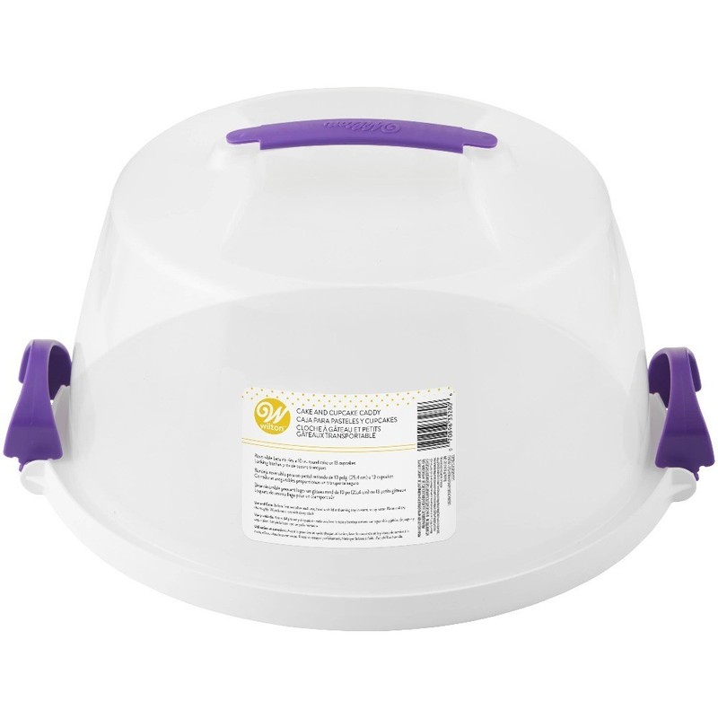 Reversible Base 10-Inch Round Cake Carrier with Secure Lock for 13 Cupcakes gallery