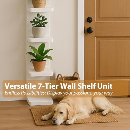 Versatile 7 Tier Wall Shelf Unit,Lack Wall Shelf,Display Floating 7 tier White gallery