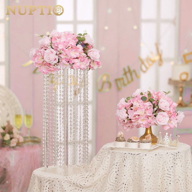 NUPTIO 2 Pink 14.2" Artificial Flower Balls Bouquet for Weddings & Parties gallery