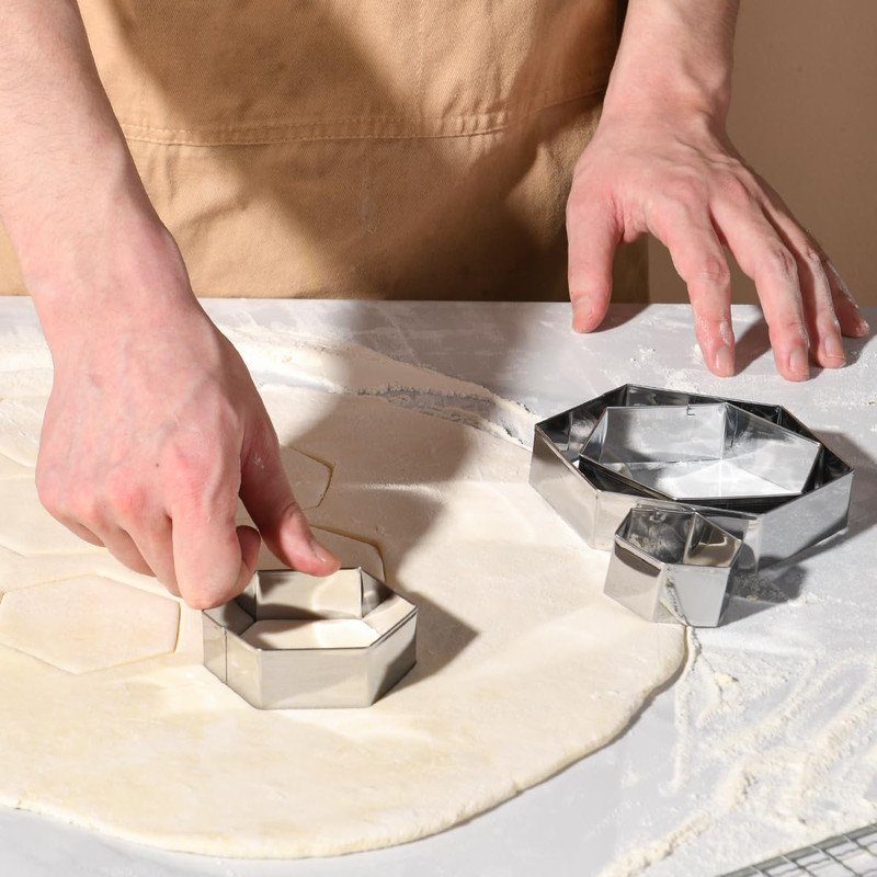 Regular Hexagon Cookie Cutter Set Large Stainless Steel Honeycomb Geometric Fram gallery