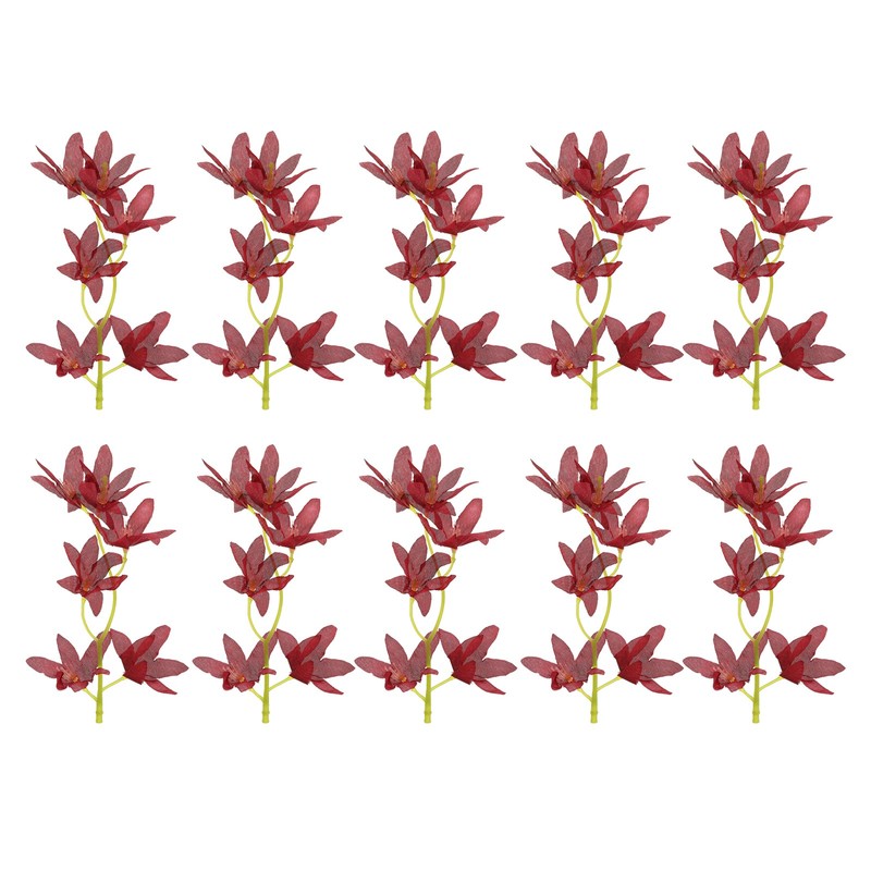 16Pcs 7″ Artificial Orchid Flower Floating Candles Simulation Flower Burgundy