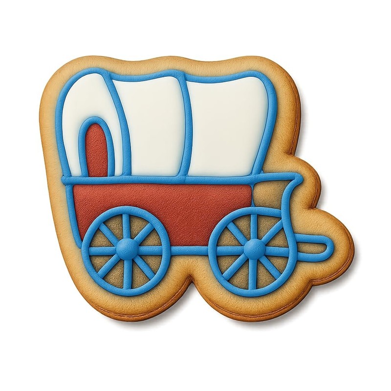 Covered Wagon Cookie Cutter & Stamp, Fondant & Clay - 4x3 gallery