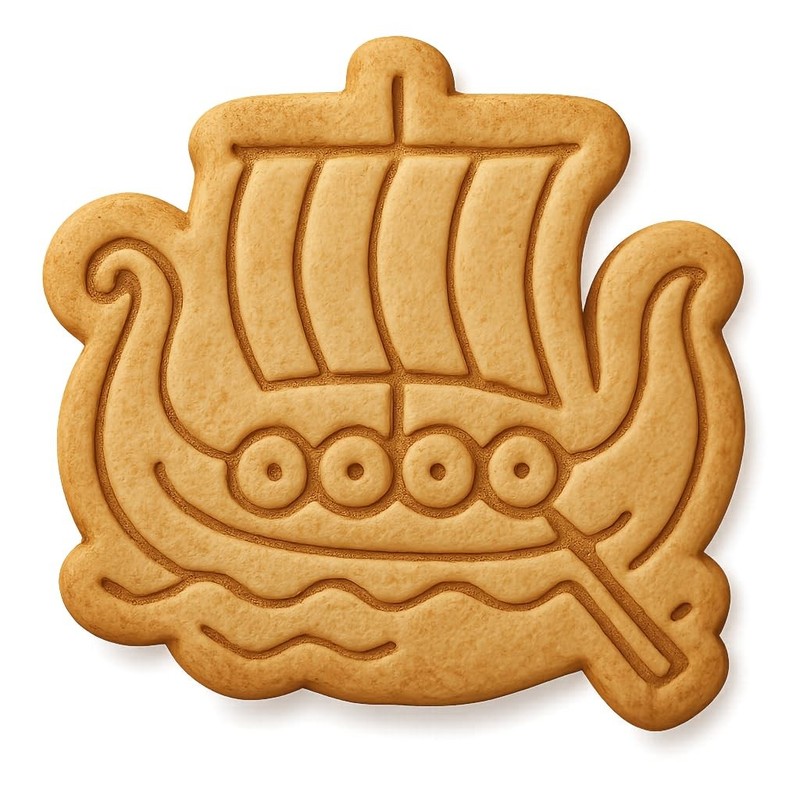 Battling Viking Ship Cookie Cutter & Stamp, Fondant & Clay Cutter – 3.9×4″