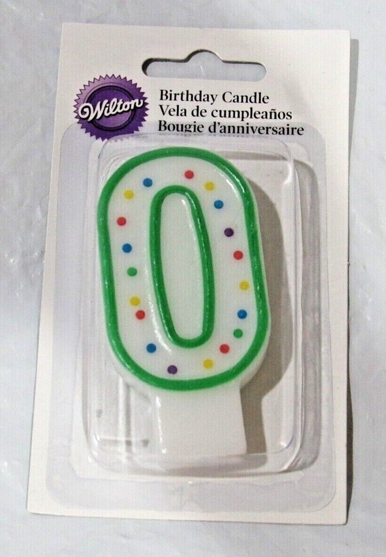 #0 Wilton Numeral Cake Candle Topper 3 1/2 tall 1 1/2″ wide 1/2″ thick